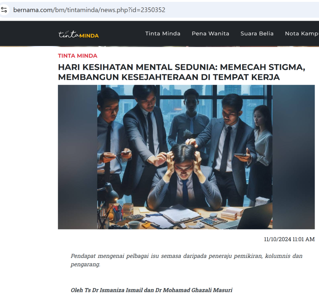 Hari Kesihatan Mental Sedunia: Memecah Stigma, Membangun Kesejahteraan di Tempat Kerja